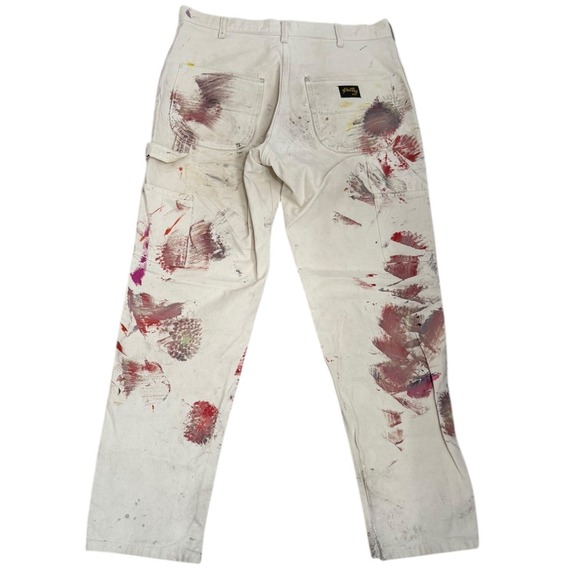 Stan Ray USA Painted Carpenter Pants Mens 35 Cream Paint Splatter Workwear 35x32 - Picture 7 of 10
